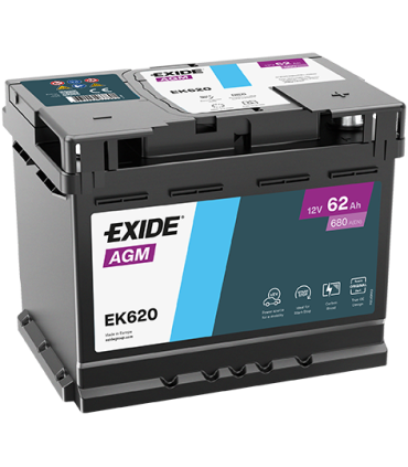 Exide AGM 62Ah 680A 242x175x190-+
