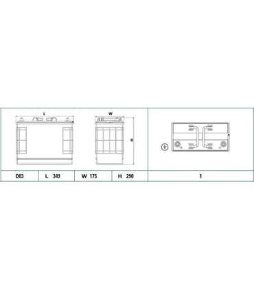 Exide PowerPRO 125Ah 850A 349x175x285mm +- 