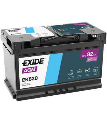 Exide AGM aku 80Ah 800A 315x175x190-+