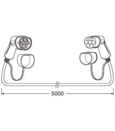 Кабель для зарядки электромобилей Osram, Тип 2 32A 22kWh