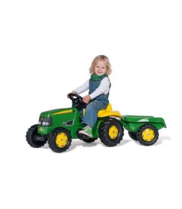 Педальный трактор John Deere с прицепом