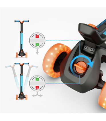 Nexo tõukeratas esiratta tuled sinine