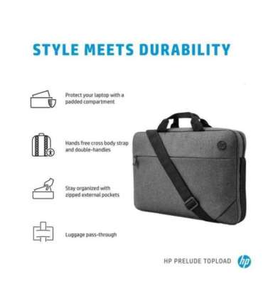HP Prelude G2 15.6 Top Load, Water Resistant - Grey