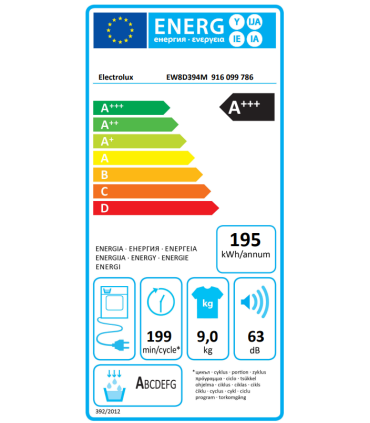 Dryer ELECTROLUX EW8D394M