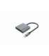 GEMBIRD USB TYPE-C 3-IN-1 MULTI-PORT ADAPTER GREY