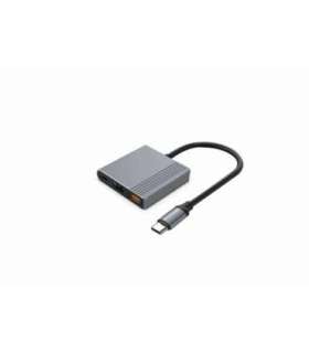 GEMBIRD USB TYPE-C 3-IN-1 MULTI-PORT ADAPTER GREY