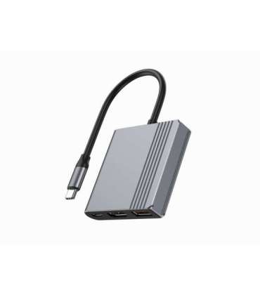 GEMBIRD USB TYPE-C 3-IN-1 MULTI-PORT ADAPTER GREY