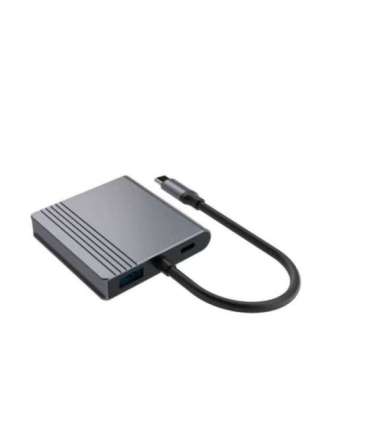GEMBIRD USB TYPE-C 3-IN-1 MULTI-PORT ADAPTER GREY