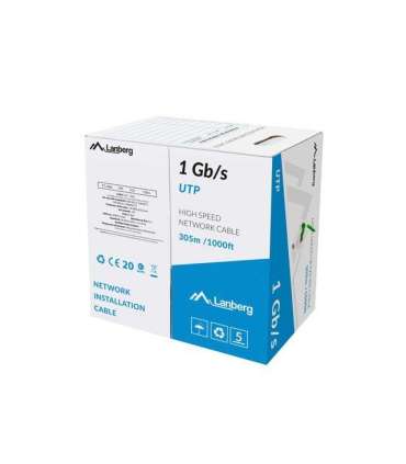 LANBERG UTP CABLE 1GB/S 305M WIRE CCA GREEN