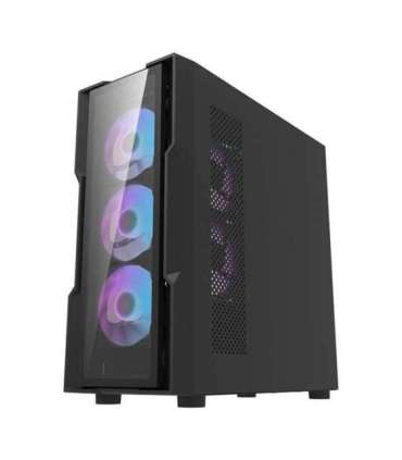 Darkflash DK431 Glass computer case (black) + 4 RGB fans