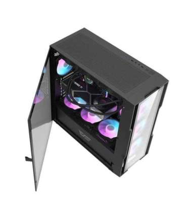 Darkflash DK431 Glass computer case (black) + 4 RGB fans