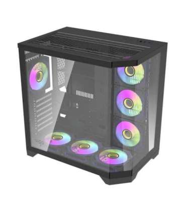 Darflash FT418 PRO computer case + 7 aRGB fans (black)