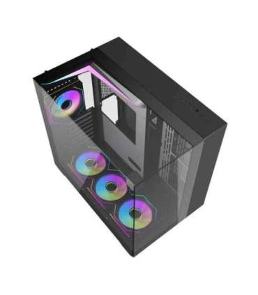 Darkflash TH285 computer case (black) + 4 fans