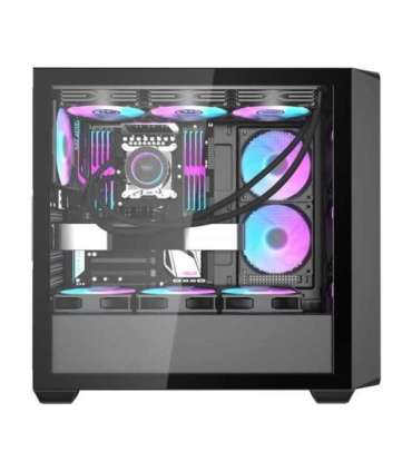 Darkflash DS900WD computer case (black) + 4 fans