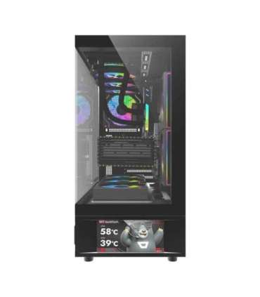 DarkFlash DS950V computer case with display (black) + 6 fans