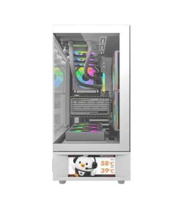 DarkFlash DS950V computer case with display (white) + 6 fans