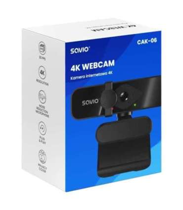 Savio CAK-06 webcam 3840 x 2160 pixels USB Black