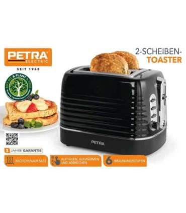 Petra PT5573BLKVDE Oscuro 2 slice toaster