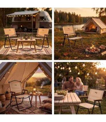 NC4307 NILS CAMP BEIGE FOLDING CHAIR