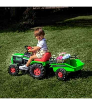 INJUSA Basic 6V akutoitega traktor + haagis