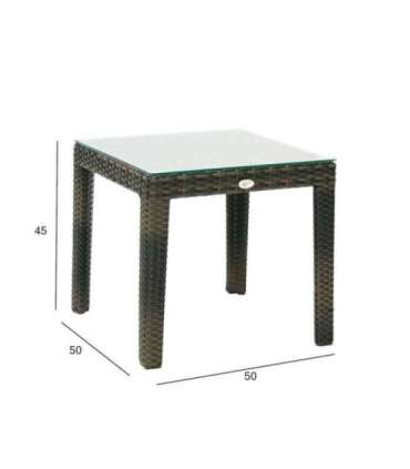 Abilaud WICKER 50x50xH45cm, tumepruun