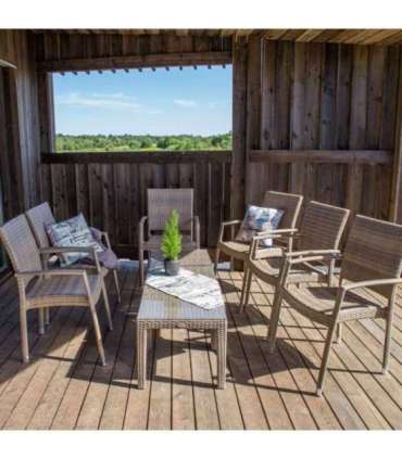 Abilaud WICKER 50x50xH45cm, cappuccino