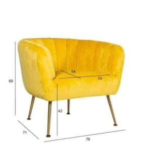 Tugitool TUCKER 78x71xH69cm, kollane