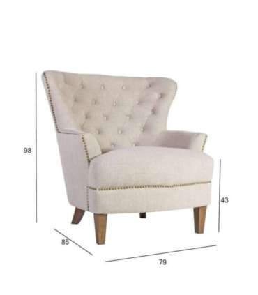 Tugitool HOLMES 79x85xH98cm, beež