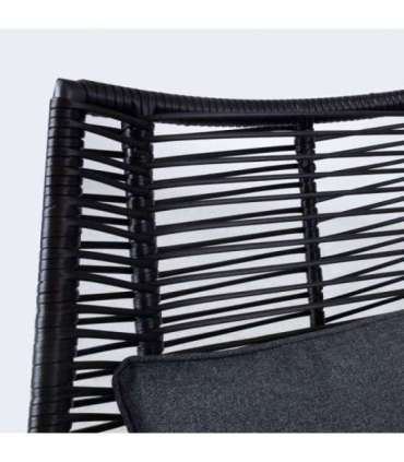 Aiamööblikomplekt HELSINKI diivan, 2 tooli ja 2 lauda, must