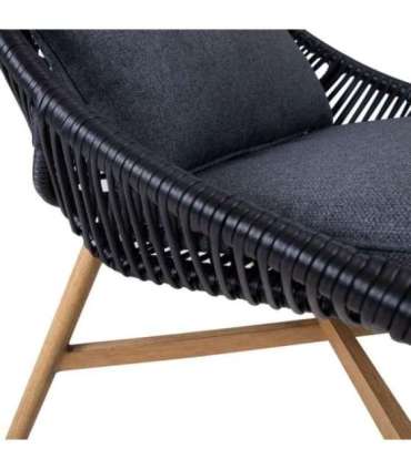 Aiamööblikomplekt HELSINKI diivan, 2 tooli ja 2 lauda, must