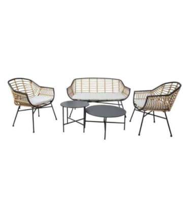 Aiamööblikomplekt LUNDE diivan, 2 tooli ja 2 lauda