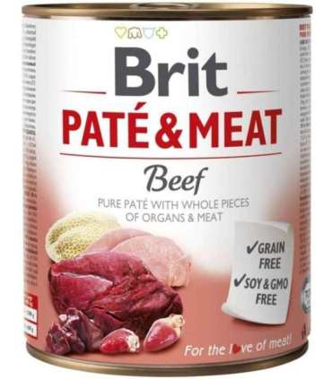 BRIT Paté & Meat with Beef - wet dog food - 800g