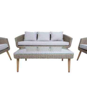 Aiamööblikomplekt NORWAY laud, diivan ja 2 tooli