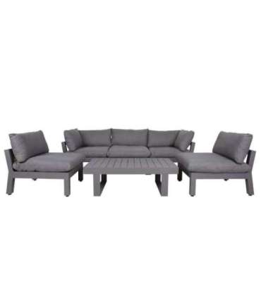 Aiamööblikomplekt FLUFFY mooduldiivan ja laud, hall