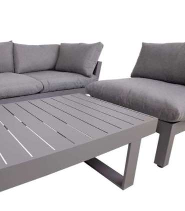 Aiamööblikomplekt FLUFFY mooduldiivan ja laud, hall
