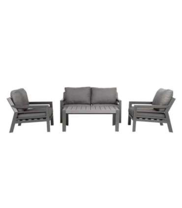 Aiamööblikomplekt TOMSON laud, diivan ja 2 tooli, hall