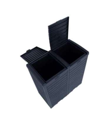 Prügikast GALA 78x41xH86cm/230L, must plastik