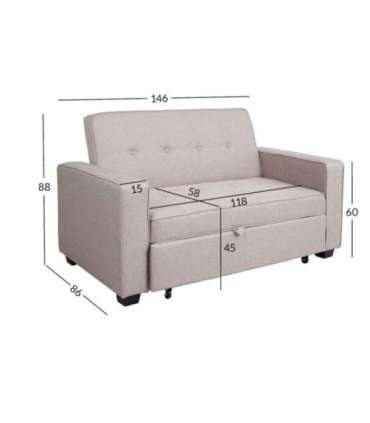 Diivanvoodi FEYA 146x86xH88cm, beež