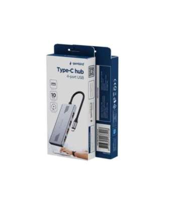 GEMBIRD 4-PORT USB 3.2 (GEN 2) TYPE-C HUB GREY