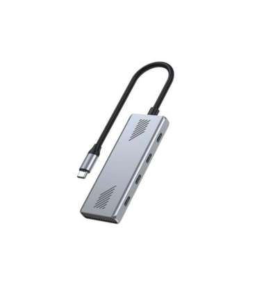 GEMBIRD 4-PORT USB-C 3.2 (GEN 2) TYPE-C HUB GREY