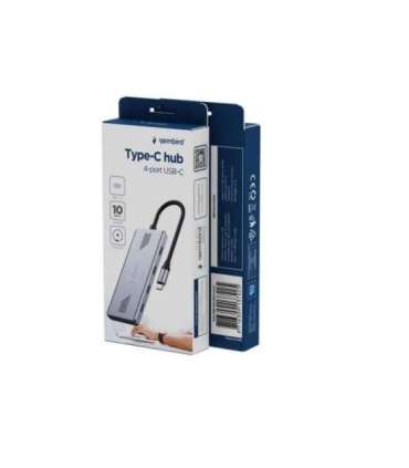 GEMBIRD 4-PORT USB-C 3.2 (GEN 2) TYPE-C HUB GREY