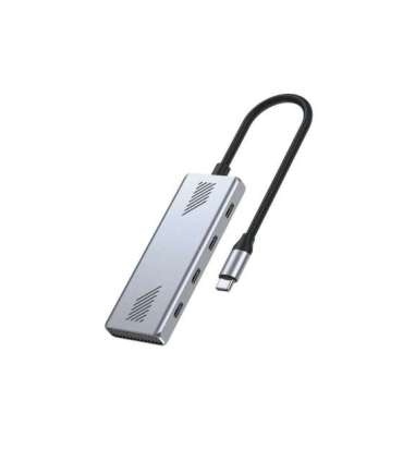 GEMBIRD 4-PORT USB-C 3.2 (GEN 2) TYPE-C HUB GREY