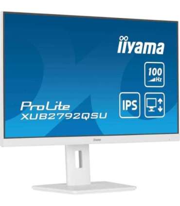 27” WQHD IPS technology panel with USB hub and 100Hz refresh rate and 150mm height adjustable stand