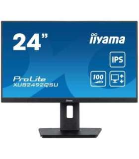 24” WQHD IPS technology panel with USB hub, 100Hz refresh rate and height adjustable stand