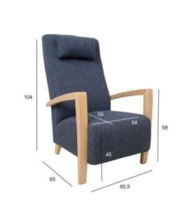 Tugitool VENLA 65,5x65xH104cm, sinakashall