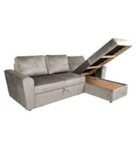 Nurgadiivanvoodi INGMAR 242x168/92xH92cm, beež samet