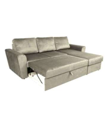 Nurgadiivanvoodi INGMAR 242x168/92xH92cm, beež samet