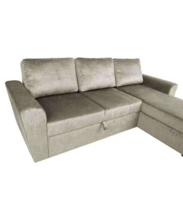 Nurgadiivanvoodi INGMAR 242x168/92xH92cm, beež samet