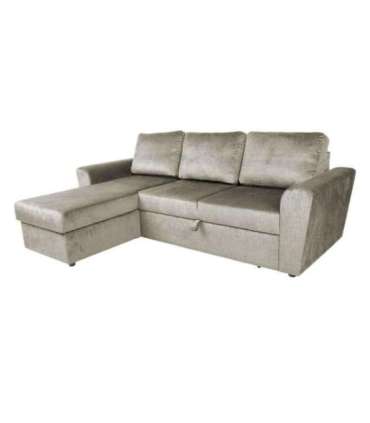 Nurgadiivanvoodi INGMAR 242x168/92xH92cm, beež samet