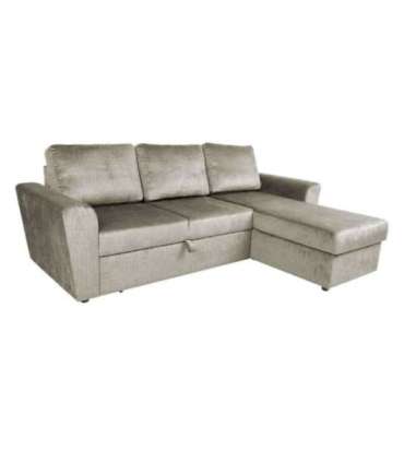 Nurgadiivanvoodi INGMAR 242x168/92xH92cm, beež samet